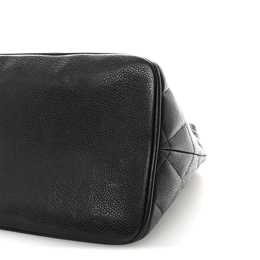 Caviar Quilted Medallion Tote Black