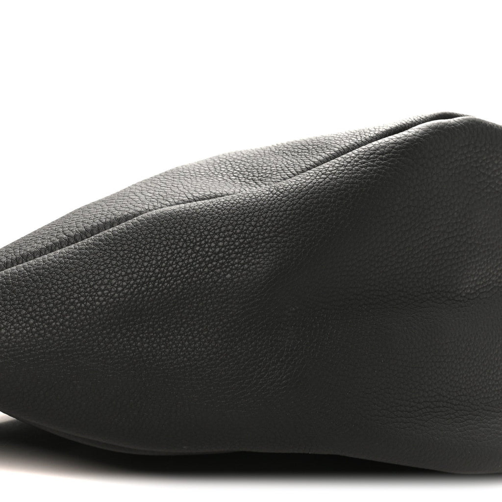 Grained Calfskin Large Slouchy Banana Bag Black