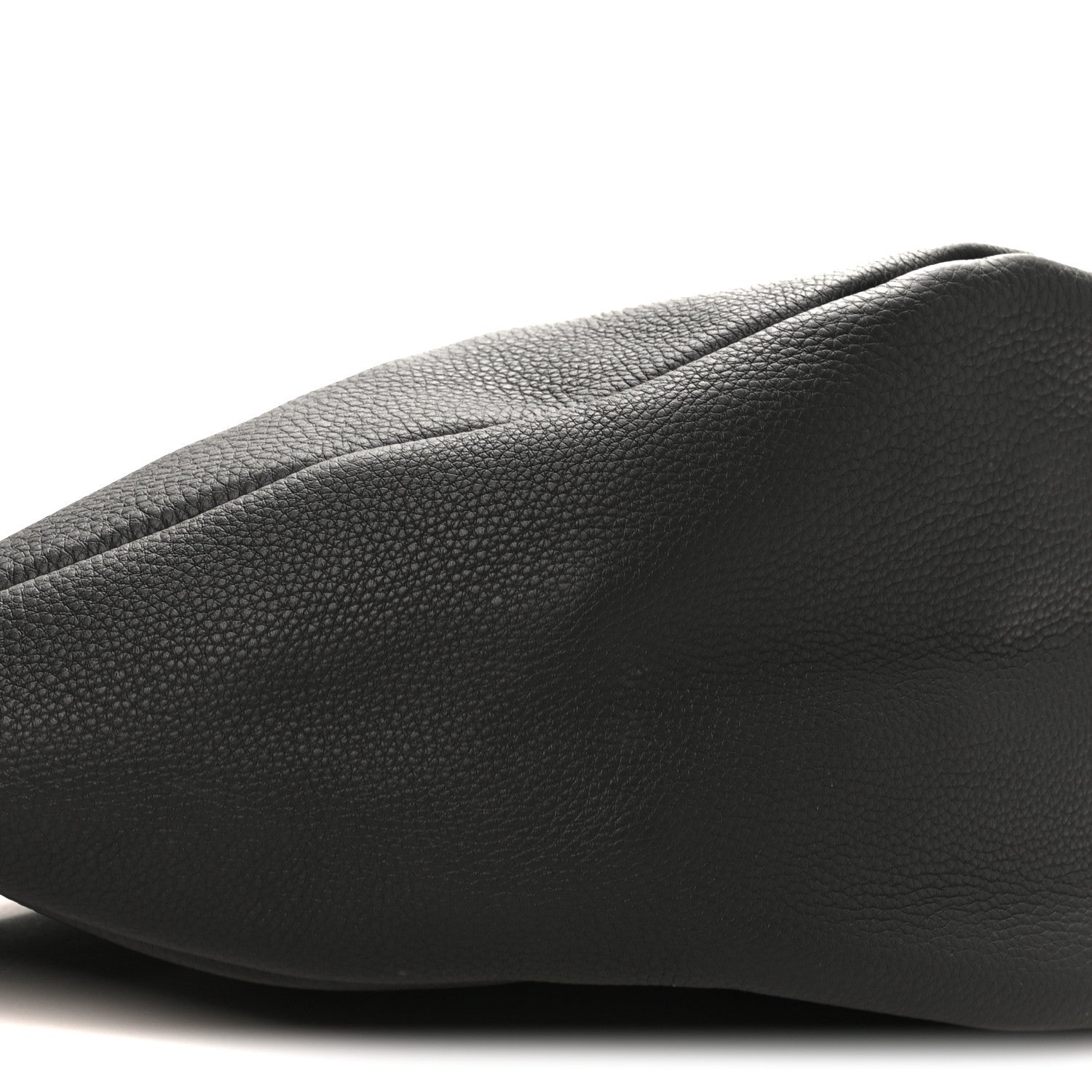 Grained Calfskin Large Slouchy Banana Bag Black