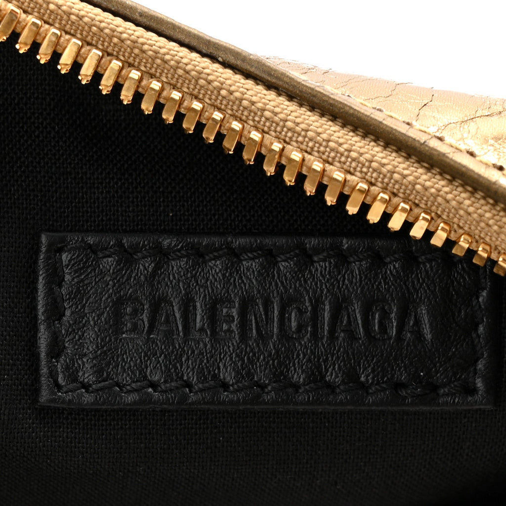 Metallic Agneau Arena Le Cagole Shoulder Bag XS Gold