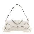 Nappa Vertical Matelasse Medium Maxi Horsebit Chain Shoulder Bag Mystic White