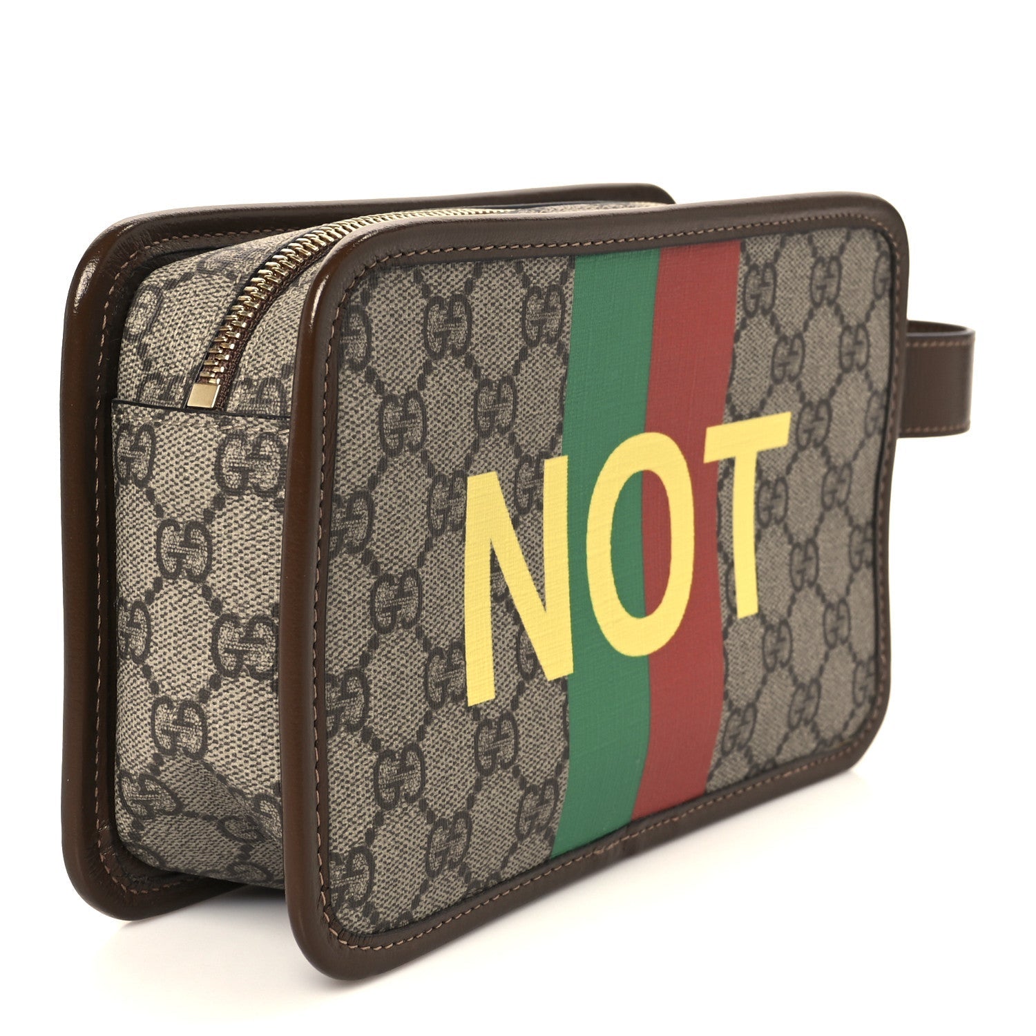 GG Supreme Monogram Azalea Calfskin Fake/Not Retro Interlocking G Cosmetic Case Beige Ebony Brown Sugar