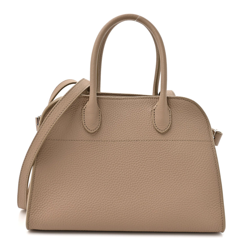 Grained Calfskin Soft Margaux 10 Bag Dark Taupe
