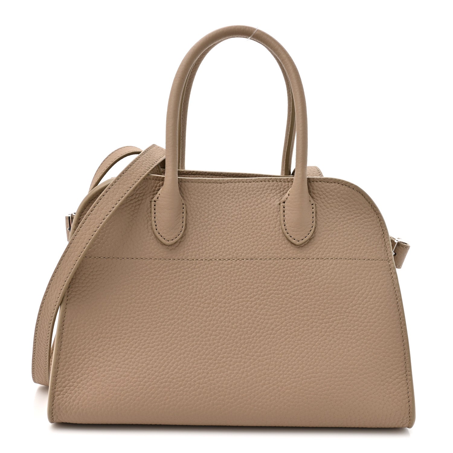 Grained Calfskin Soft Margaux 10 Bag Dark Taupe