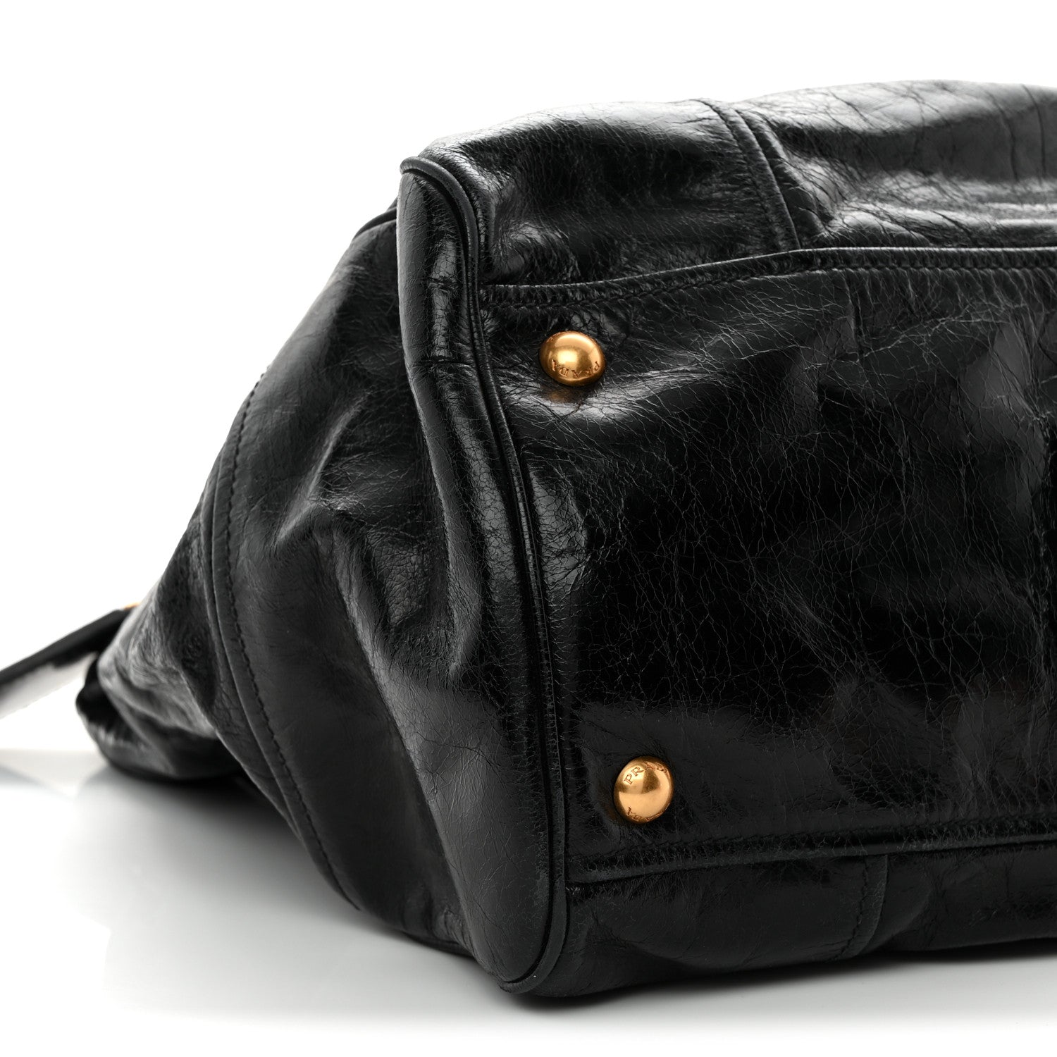 Vitello Shine Shopping Satchel Black