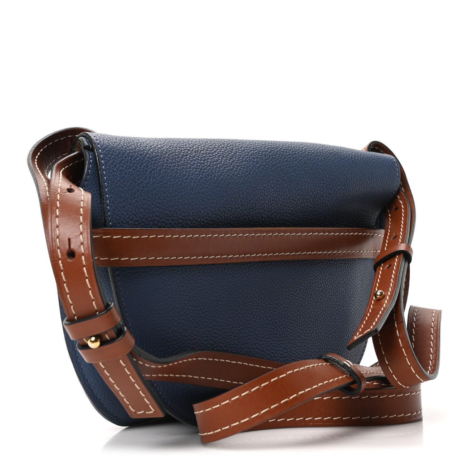 Grained Calfskin Small Gate Crossbody Bag Varsity Pecan