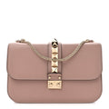 Vitello Medium Glam Lock Rockstud Flap Poudre