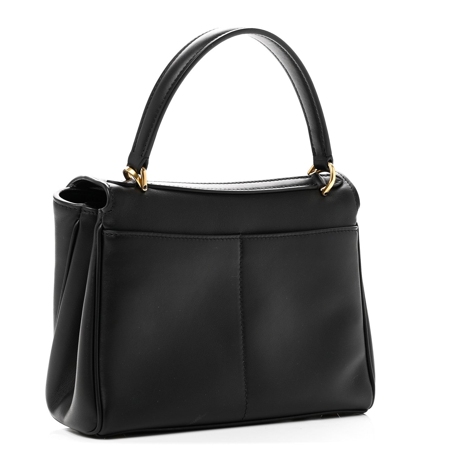 Natural Smooth Calfskin Mini Rodeo Top Handle Handbag Black