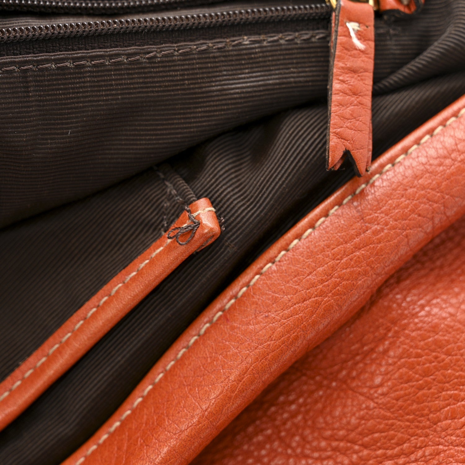 Soft Spongy Calfskin Daria Satchel Burnt Orange