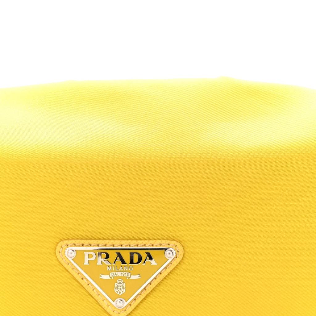 Tessuto Nylon Saffiano Pocket Double Snap Buckle Messenger Shoulder Bag Giallo