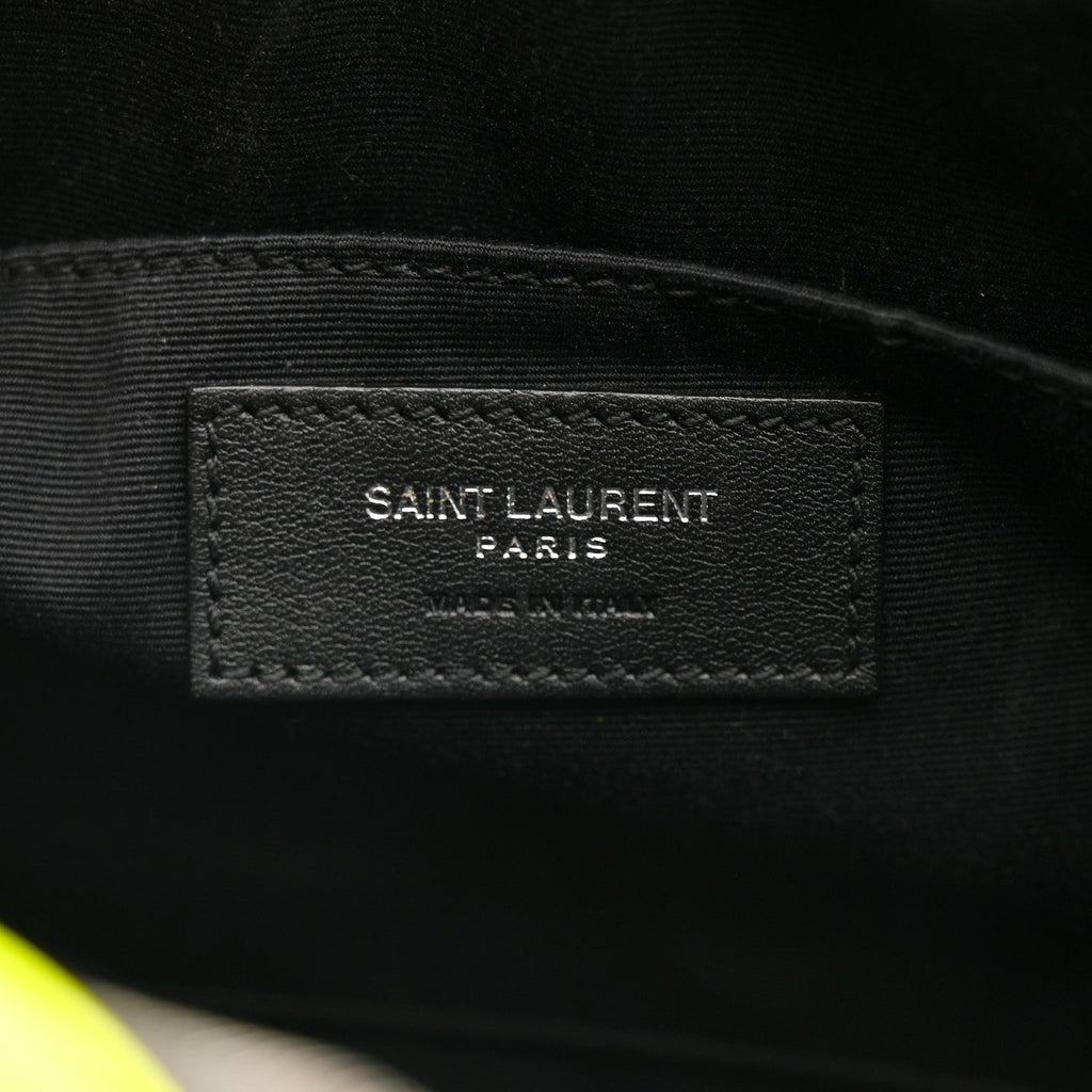 Patent Calfskin Matelasse Monogram Lou Camera Bag Neon Yellow