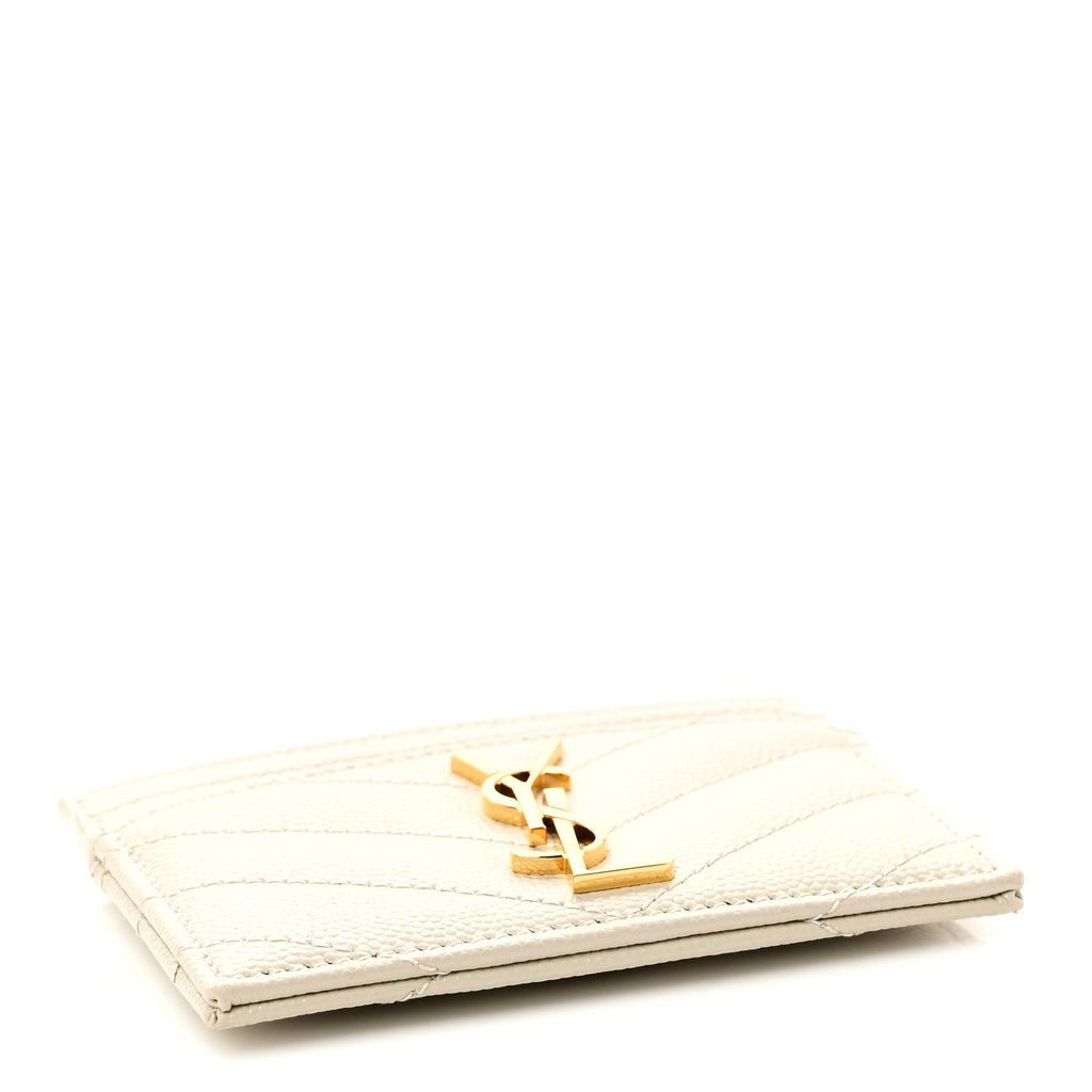Grain De Poudre Matelasse Chevron Monogram Credit  Case Crema Soft