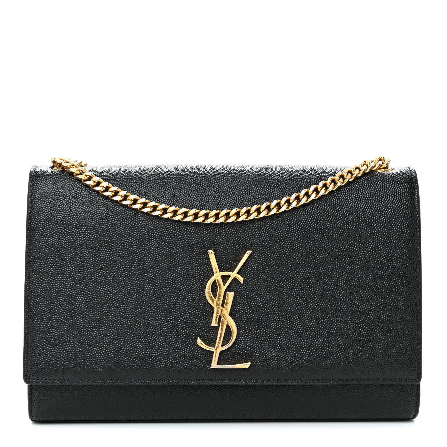 Grain De Poudre Medium Classic Monogram Kate Satchel Black