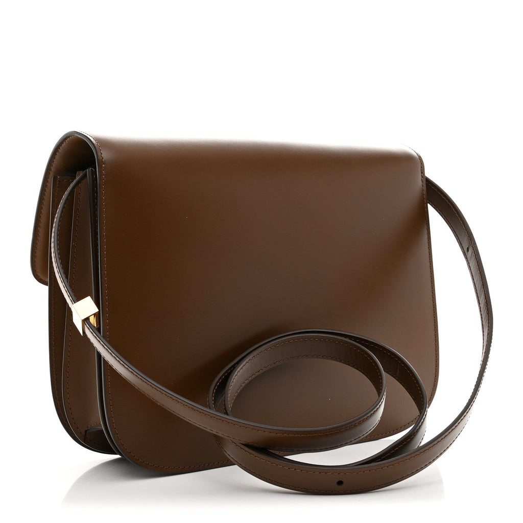 Box Calfskin Medium Classic Box Flap Bag Camel