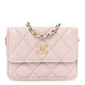 Caviar Quilted Miss Coco Clutch With Chain Light Purple