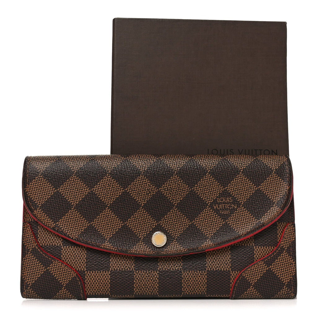 Damier Ebene Caissa Wallet Cherry