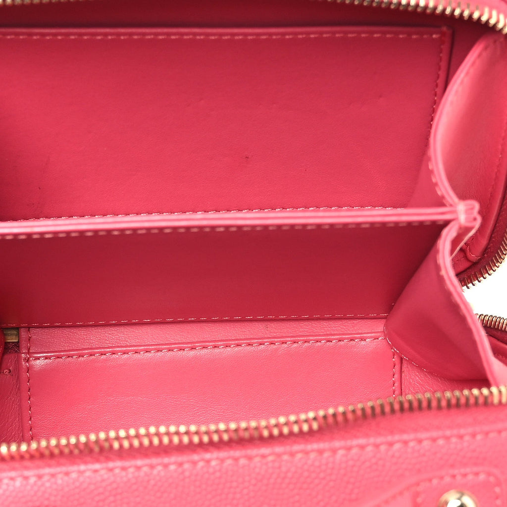 Caviar Quilted Small CC Filigree Vanity Case Pink