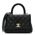 Caviar Quilted Extra Mini Coco Handle Flap Black