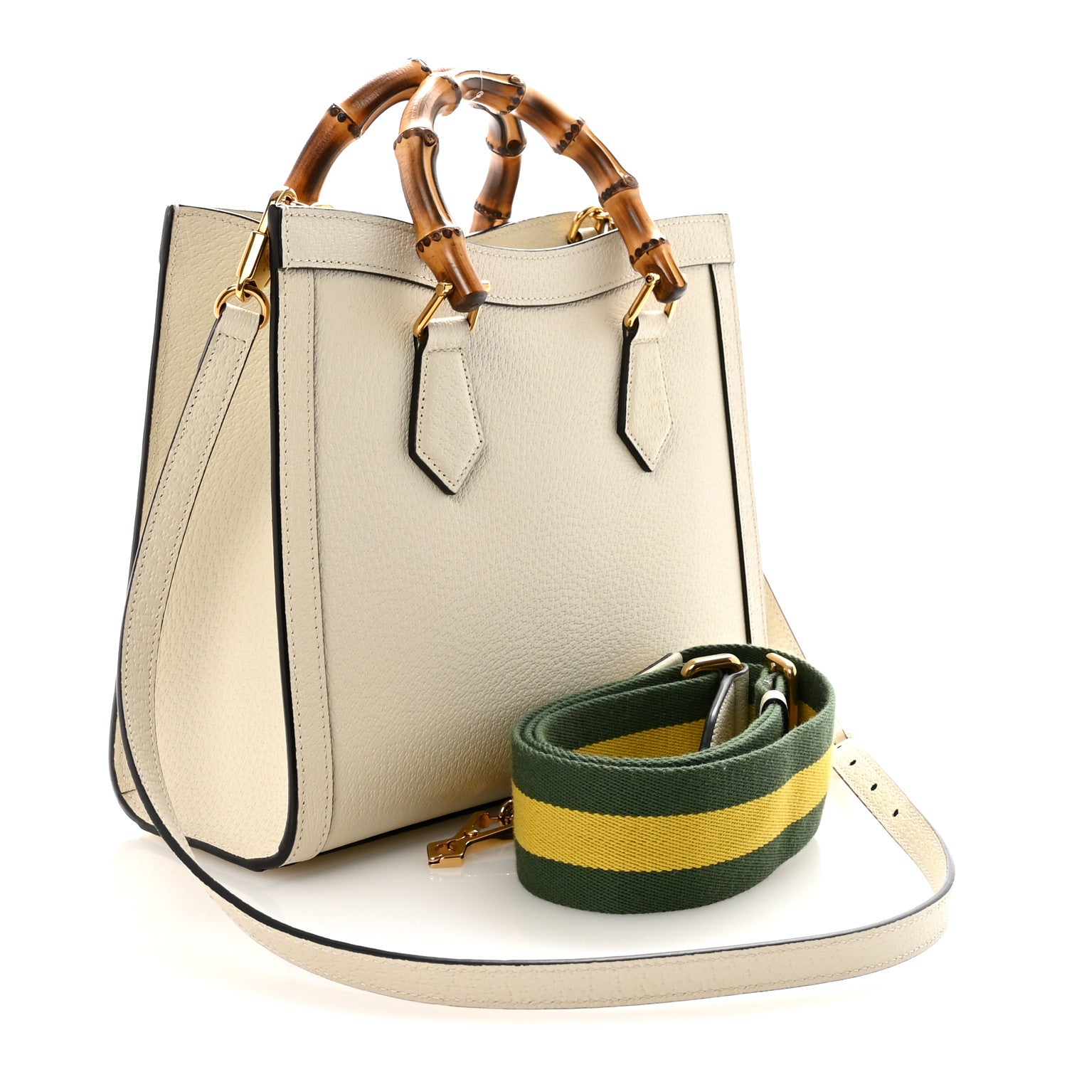 Wonka Grain Calfskin Small Diana Tote Bag Mystic White
