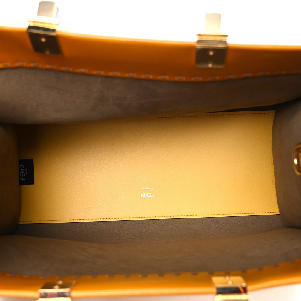 Vitello King Tamponato Plexiglass Medium Fendi Sunshine Shopper Tote Mimosa