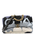 Silk Maxi Scarf Chanel 19 Flap Black Blue White