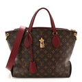 Monogram Flower Zipped Tote MM Bordeaux