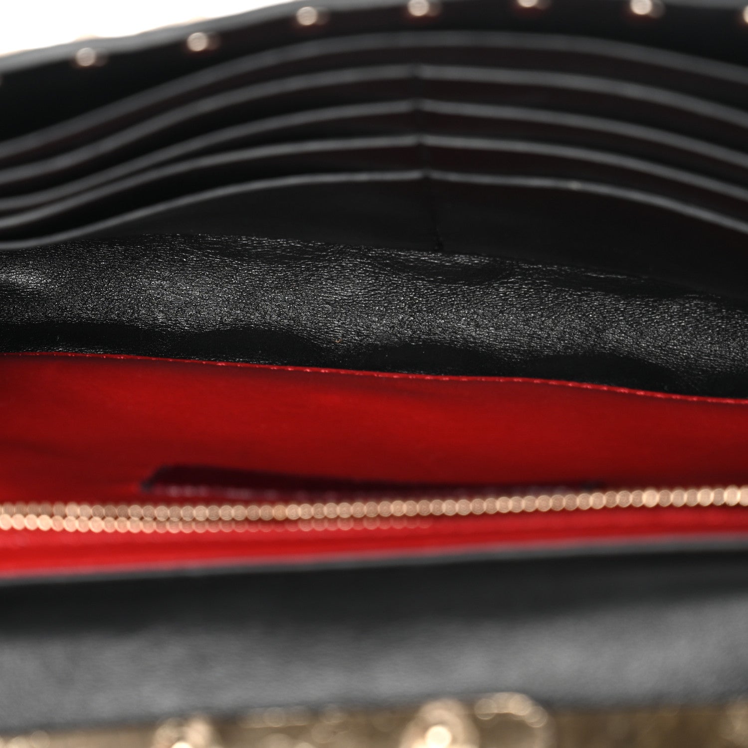 Metallic Wrinkled Lambskin Rockstud Spike Wallet on Chain Mekong