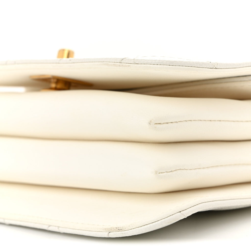 Caviar Quilted Mini Top Handle Flap White