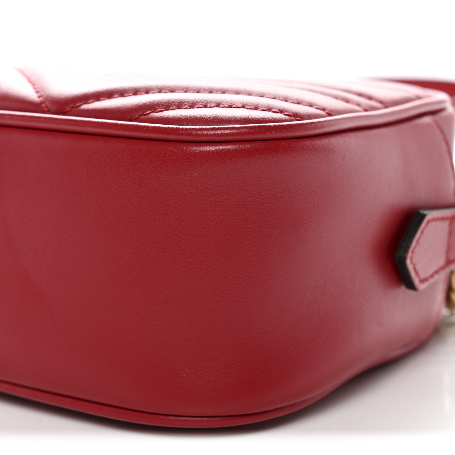 Calfskin Matelasse Small GG Marmont Chain Shoulder Bag Hibiscus Red