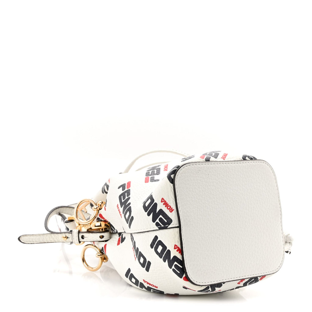 X FILA Vitello F is Fendi Mania Mini Mon Tresor Bucket Bag White