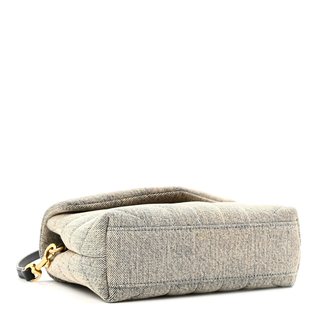 Denim Y Quilted Monogram Toy Loulou Crossbody Bag Grey