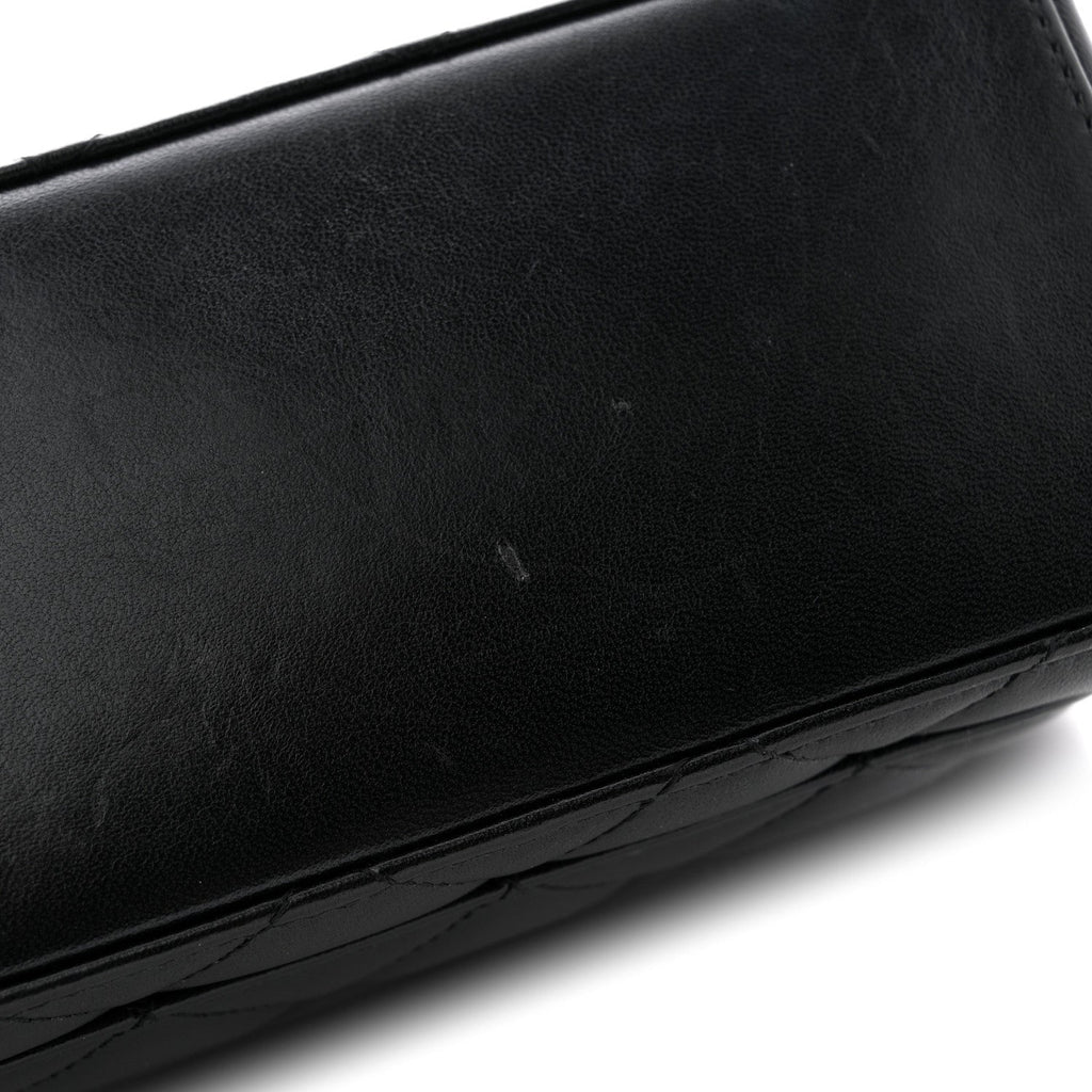 Lambskin Quilted CC Logo Mini Flap Black