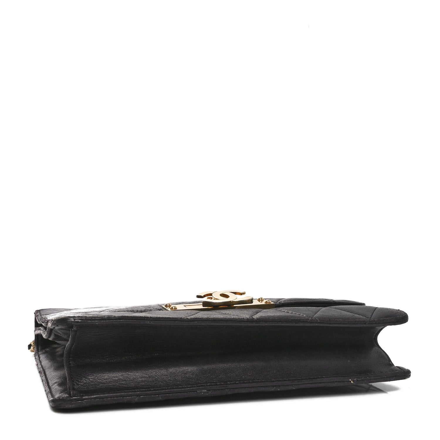 Lambskin Quilted Medium Golden Class Flap Black