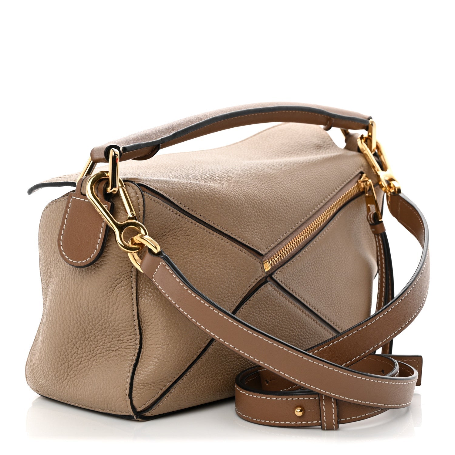 Grained Calfskin Small Puzzle Bag Sand Mink