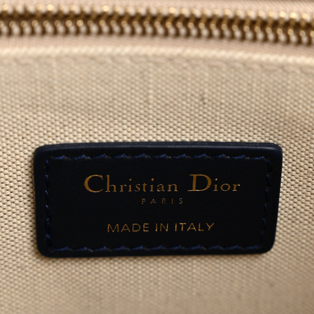 Calfskin Dioriviera Toile De Jouy Small Book Tote With Strap Blue Multicolor