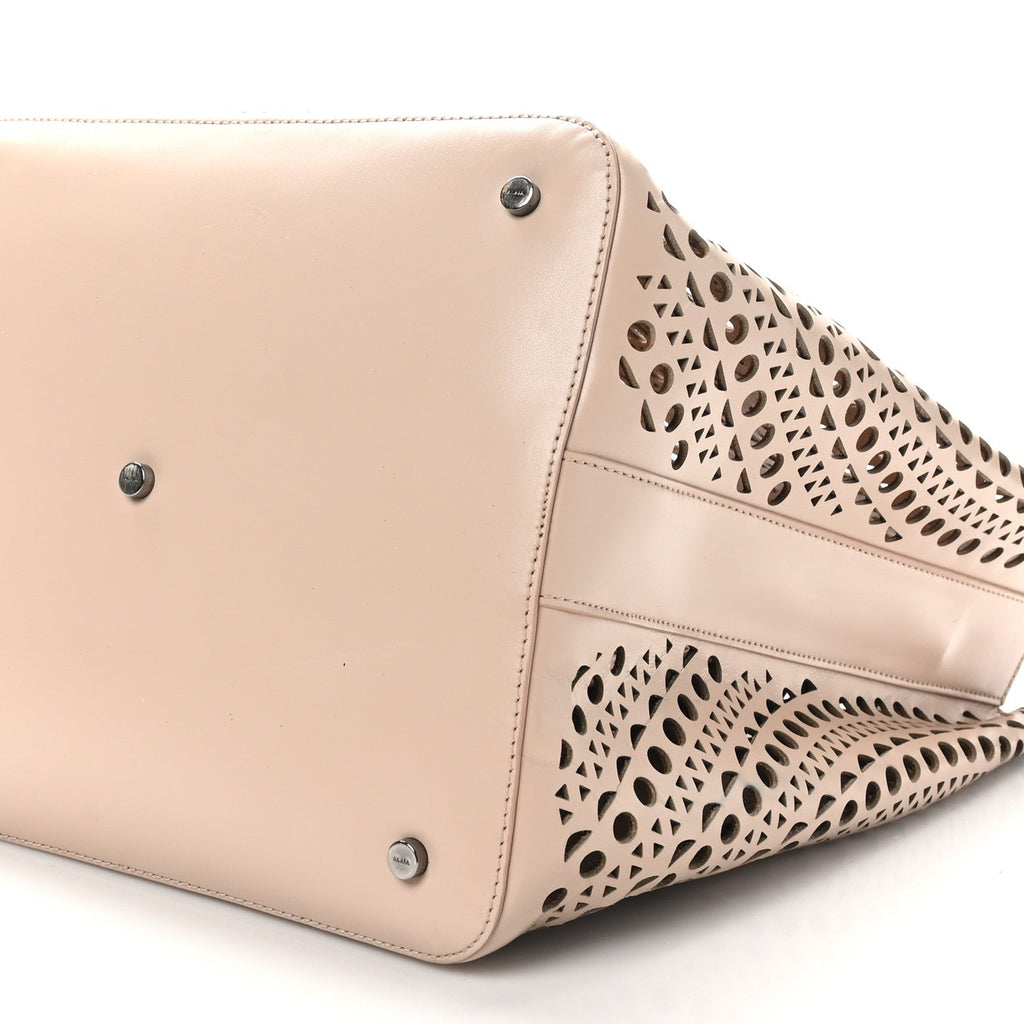 Calfskin Laser Cut Tote Sable