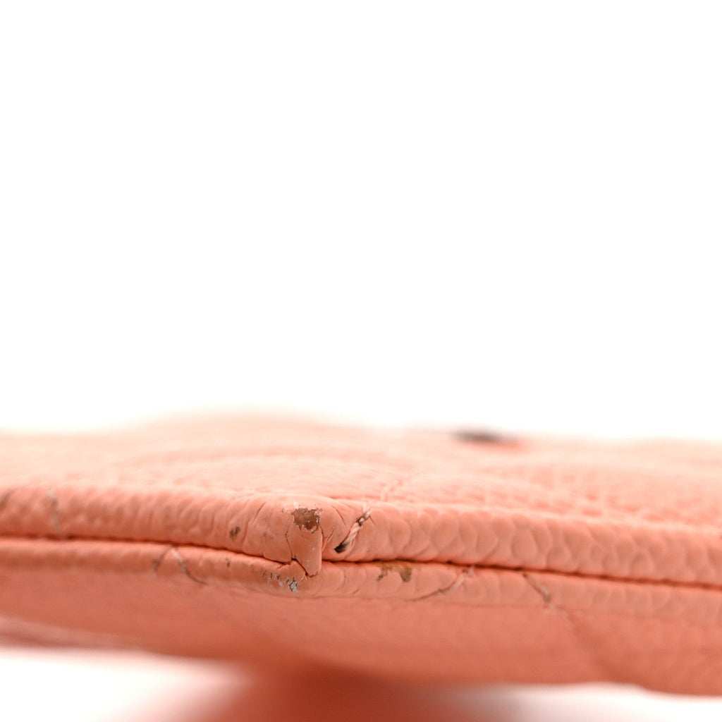 Caviar Quilted CC Zip  Holder Pink