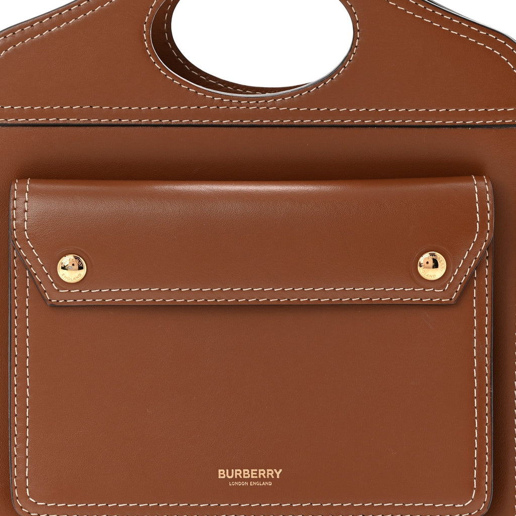 Smooth Calfskin Mini Pocket Bag Malt Brown