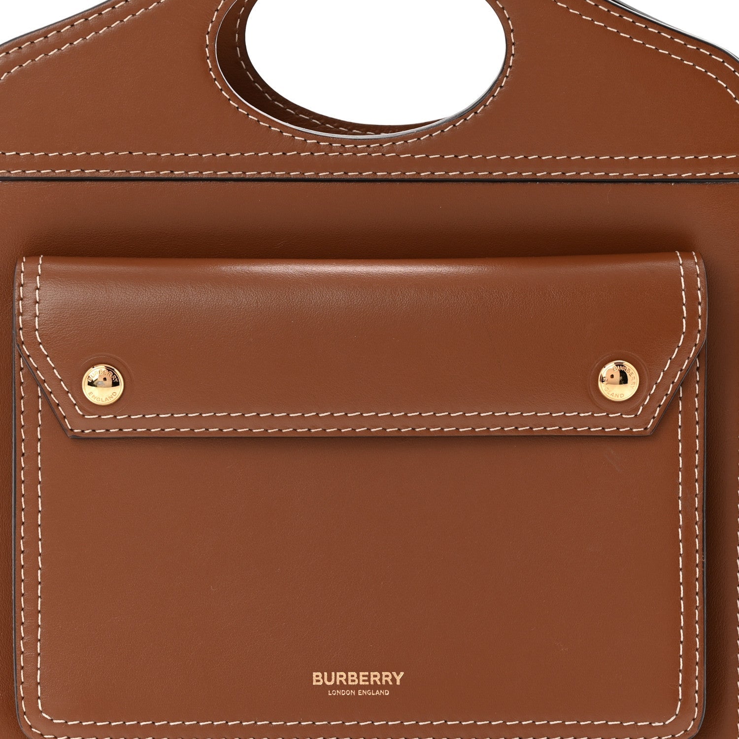 Smooth Calfskin Mini Pocket Bag Malt Brown