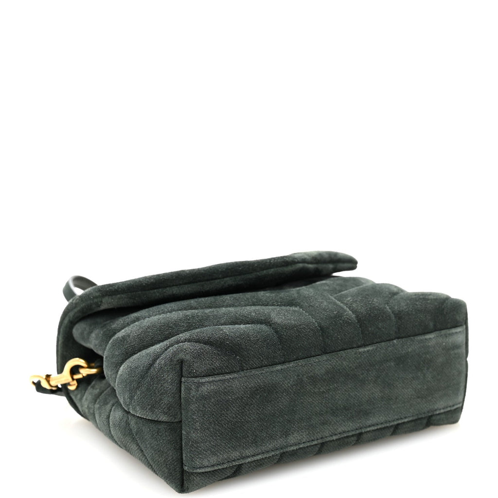 Suede Y Quilted Monogram Toy Loulou Crossbody Bag Dark Forest