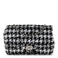 Sequin Houndstooth Small Flap Black White