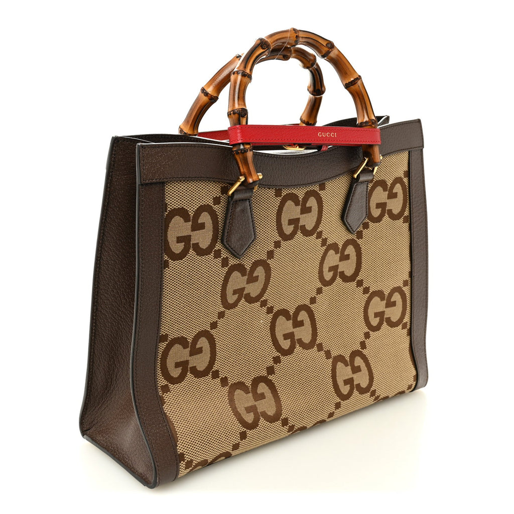 Monogram Jumbo GG Textured Dollar Calfskin  Medium Diana Tote Bag Camel Ebony New Acero Pomegranate Red