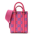 Calfskin GG Tennis Embossed Mini Tote Bag Modern Fuchsia Modern Blue
