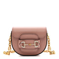 Azalea Calfskin Crystal GG Monogram Mini Horsebit 1955 Waist Bag Pink