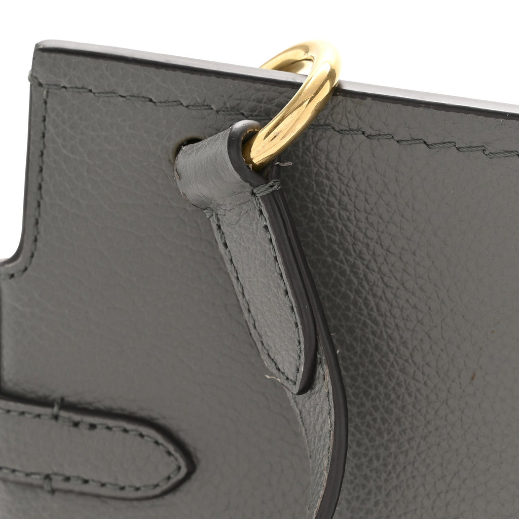 Small Classic Grain Calfskin Small Amberley Satchel Charcoal