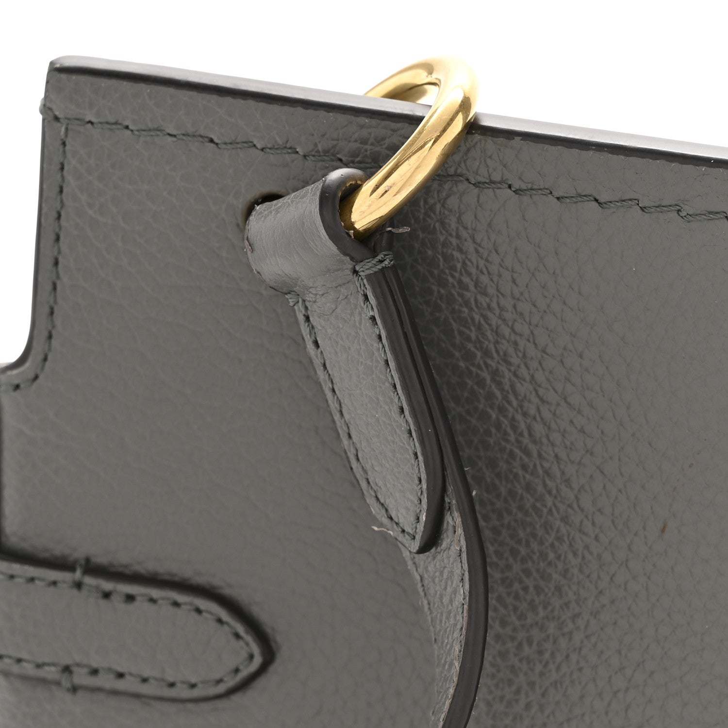 Small Classic Grain Calfskin Small Amberley Satchel Charcoal