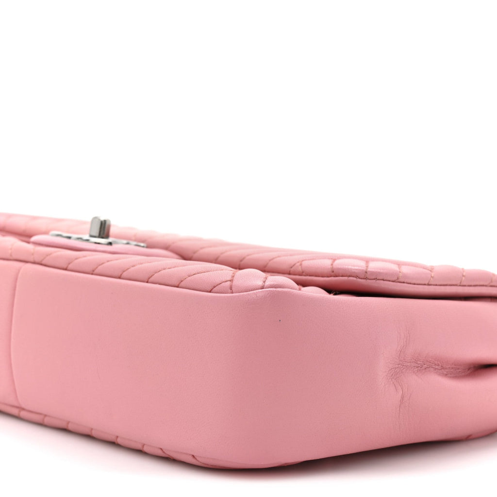 Lambskin Quilted Medium CC Crossing Flap Pink