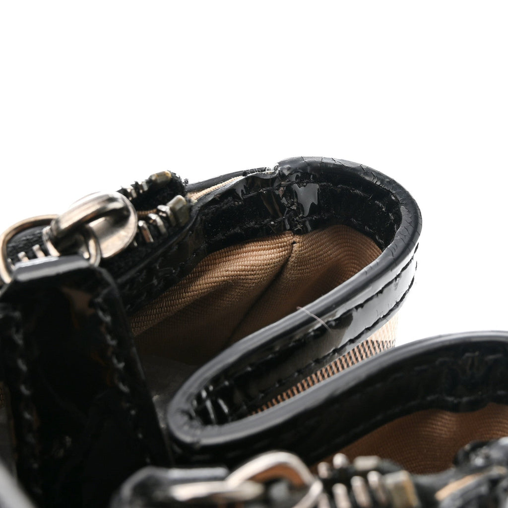 Patent Trim Supernova Check Medium Melbury Tote Black