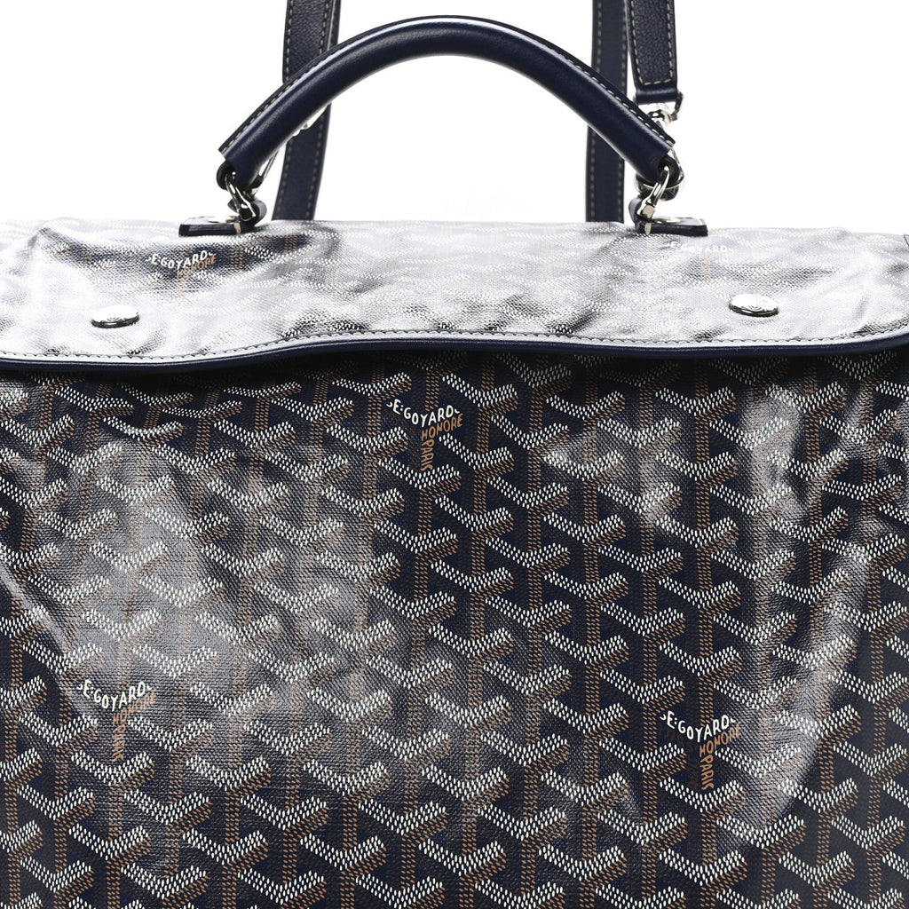 Goyardine Saint Leger Soft Briefcase Backpack Navy