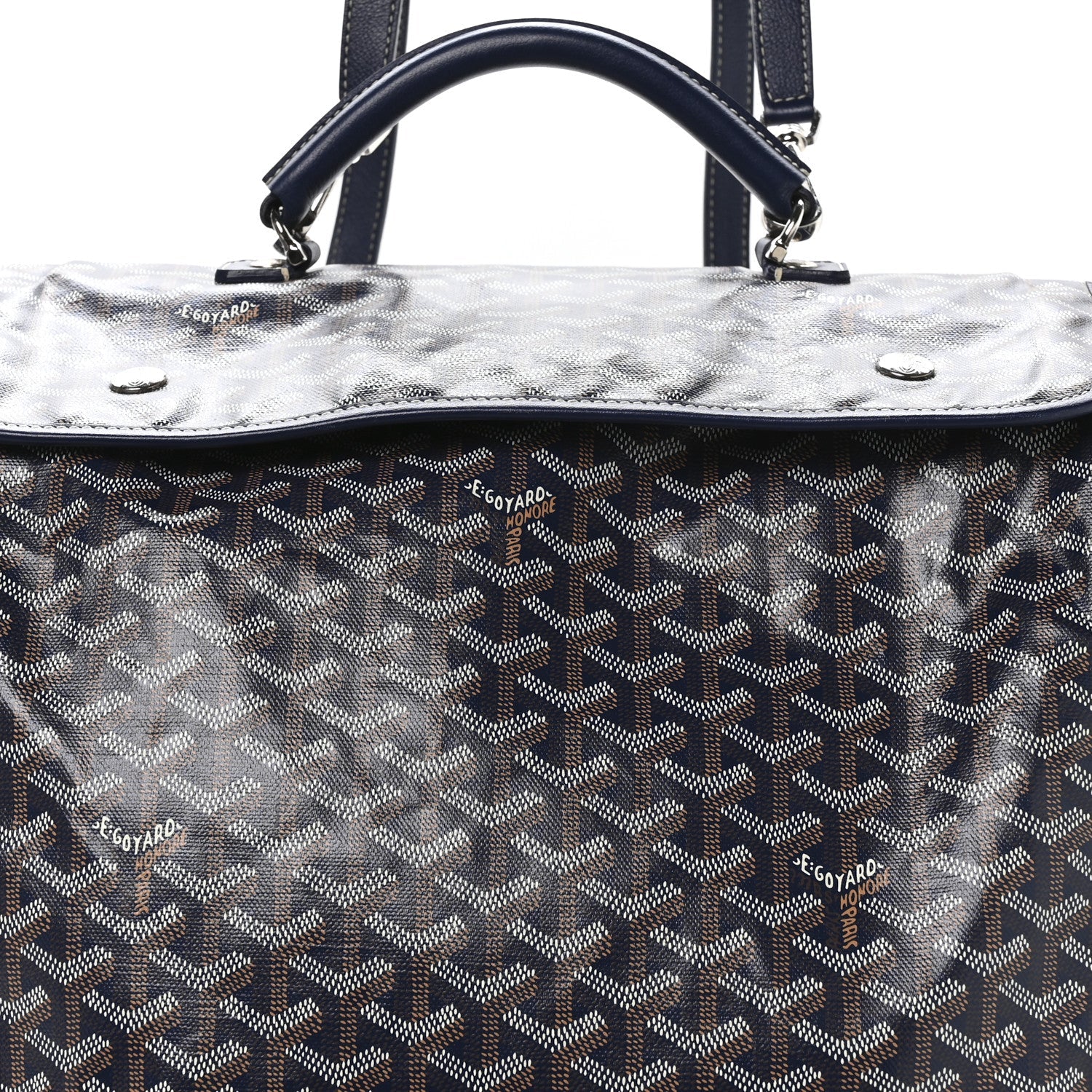 Goyardine Saint Leger Soft Briefcase Backpack Navy